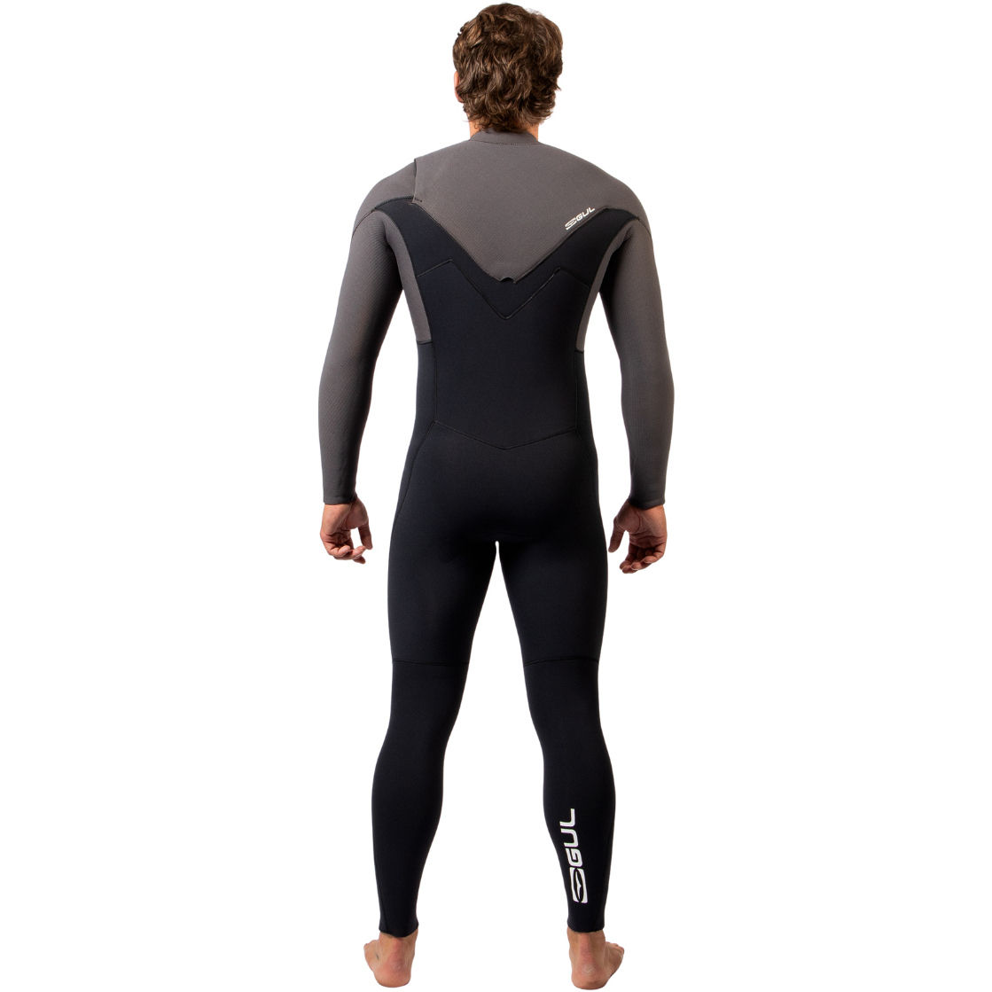 2025 Gul Mens Yulex Flexor 5/4mm Chest Zip Wetsuit FX1221-BKGY - Black / Grey